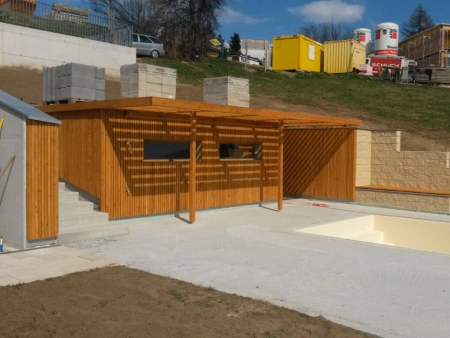 Poolhäuser aus Holz – Originalfoto von Holzbau Feldhofer